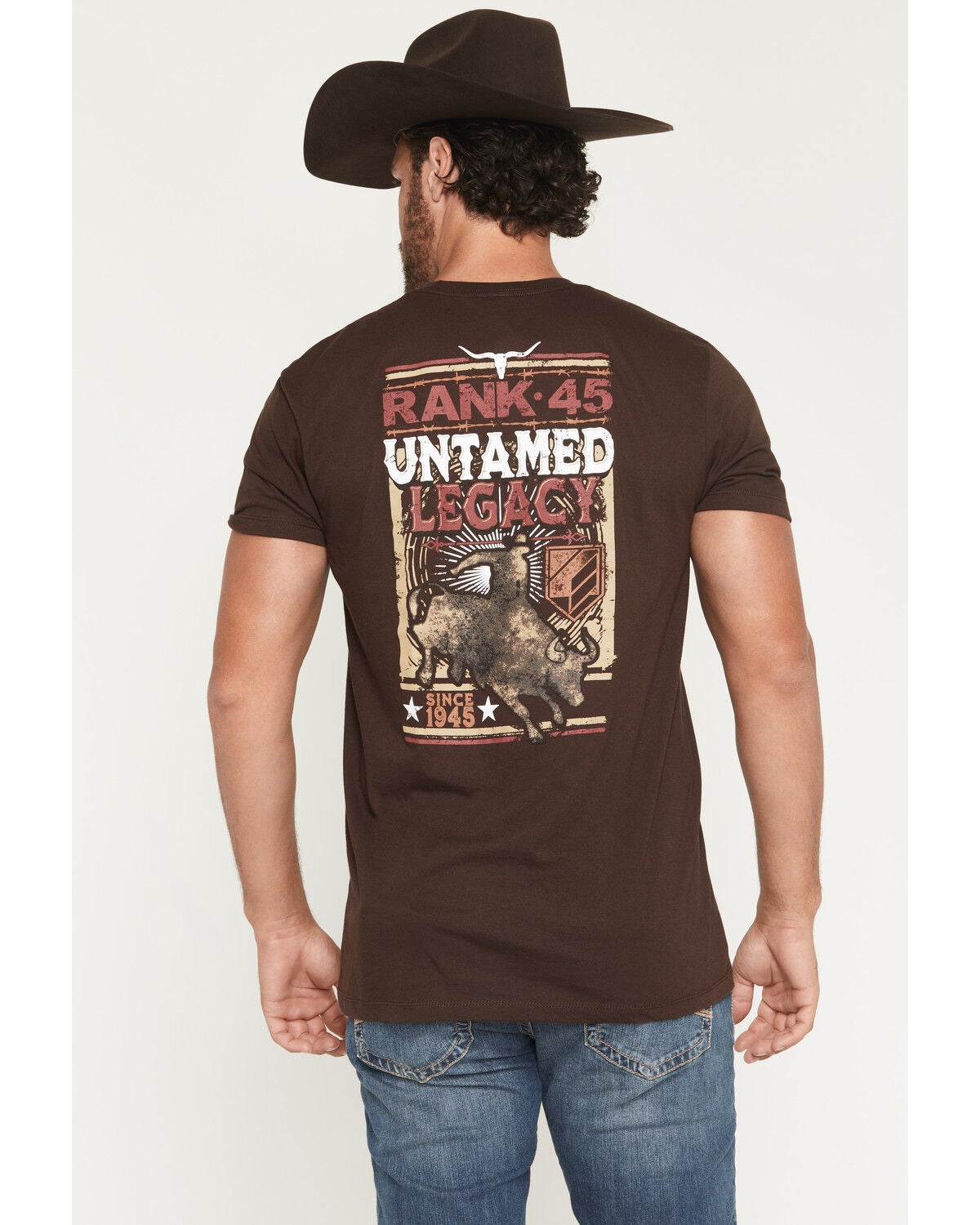 Image #1 - RANK 45&reg; Men's Untamed Legacy Short Sleeve Graphic T-Shirt, Dark Brown, hi-res