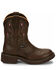 Justin Women's Gemma Shetland Western Boots - Round Toe, Dark Brown, hi-res