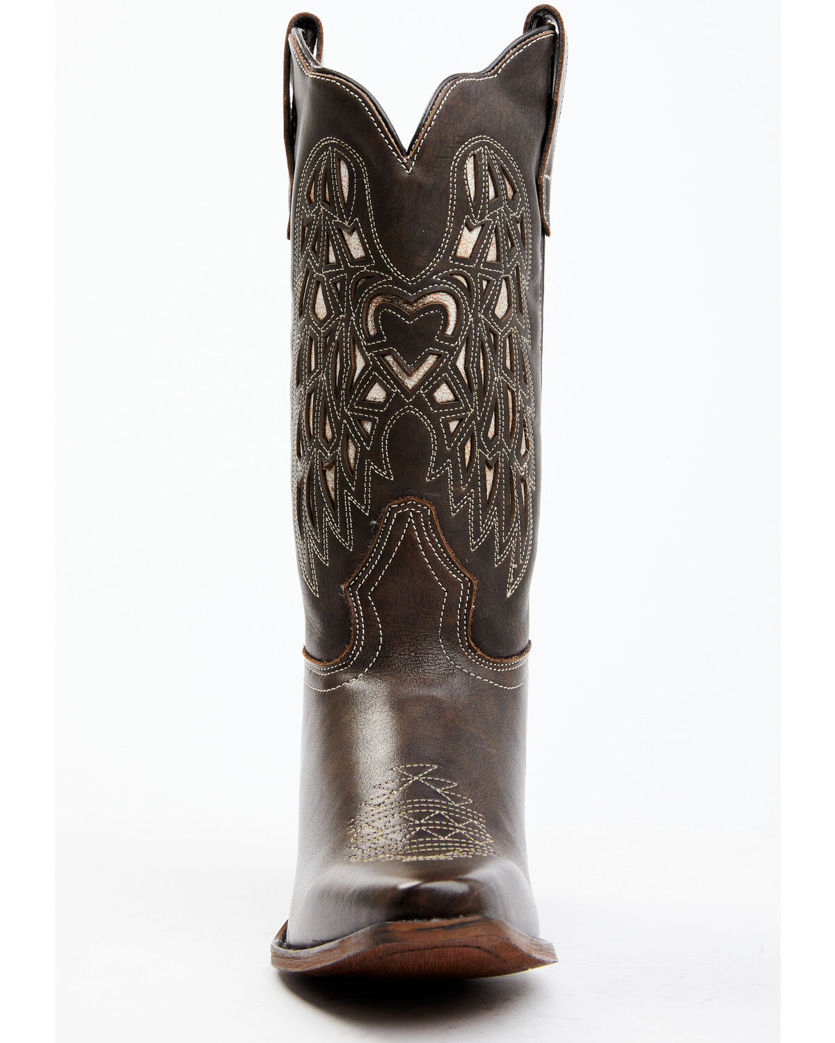 Image #4 - Laredo Women's Heart Angel Wing Cowboy Western Boot - Snip Toe, Dark Brown, hi-res