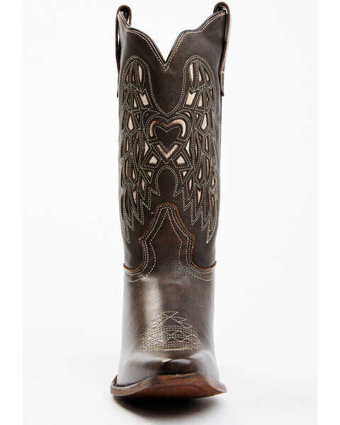 Image #4 - Laredo Women's Heart Angel Wing Cowboy Western Boot - Snip Toe, Dark Brown, hi-res