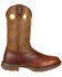 Image #2 - Durango Rebel Men's Saddle Western Boots - Round Toe, Brown, hi-res