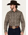 Image #1 - Cody James Men's Bartlett Geo Striped Long Sleeve Snap Western Shirt, Black, hi-res