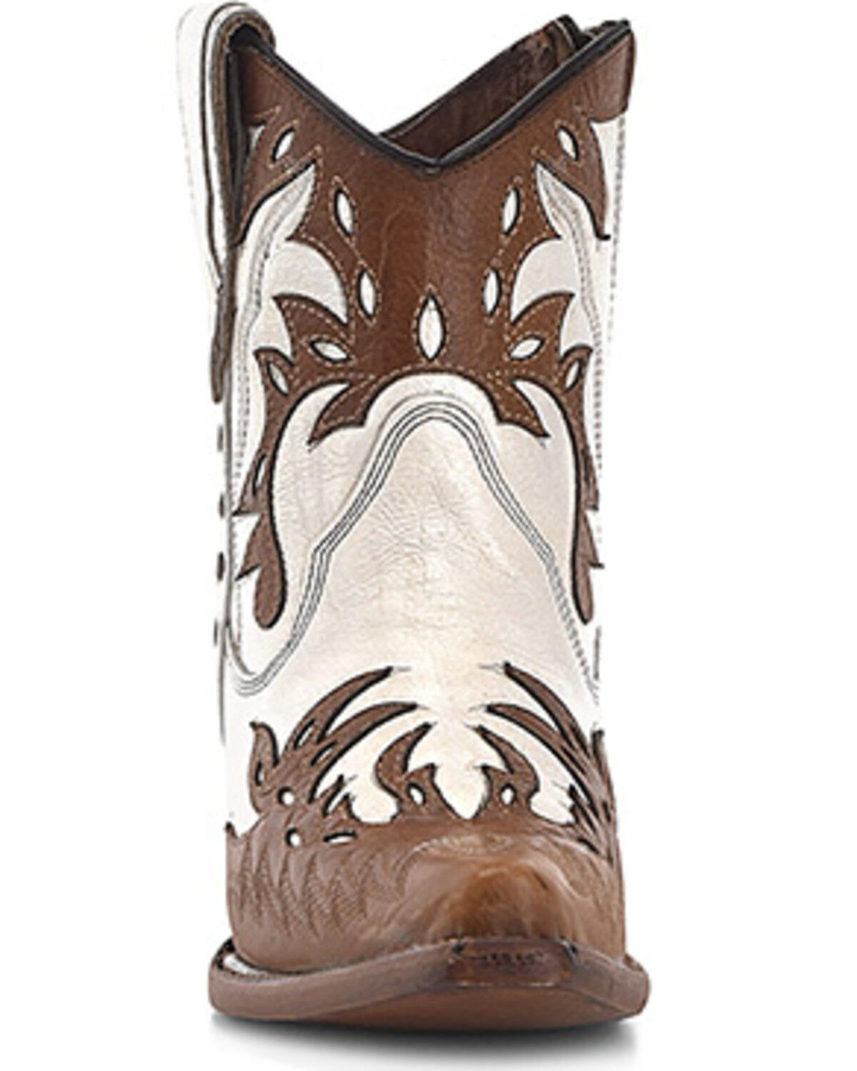 Image #3 - Circle G Women's Outlay Western Booties - Snip Toe, White, hi-res