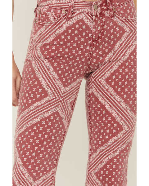Image #4 - Shyanne Women's Red Bandana Print Flare Jeans, Red, hi-res