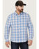 Image #1 - Flag & Anthem Men's Sanderson Dobby Plaid Long Sleeve Button Down Western Shirt , Blue, hi-res