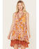 Image #2 - Miss Me Women's Floral Print Lace Sleeveless Mini Dress, Orange, hi-res