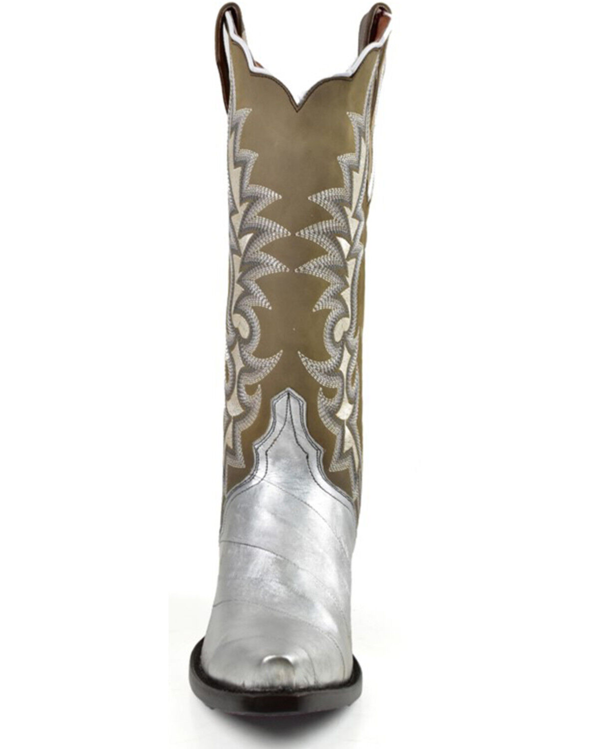 Image #4 - Dan Post Women's Eel Exotic Western Boot - Snip Toe, Silver, hi-res