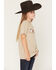 Image #2 - Ariat Girls' Boot Barn Exclusive Logo Short Sleeve Graphic Tee, Oatmeal, hi-res