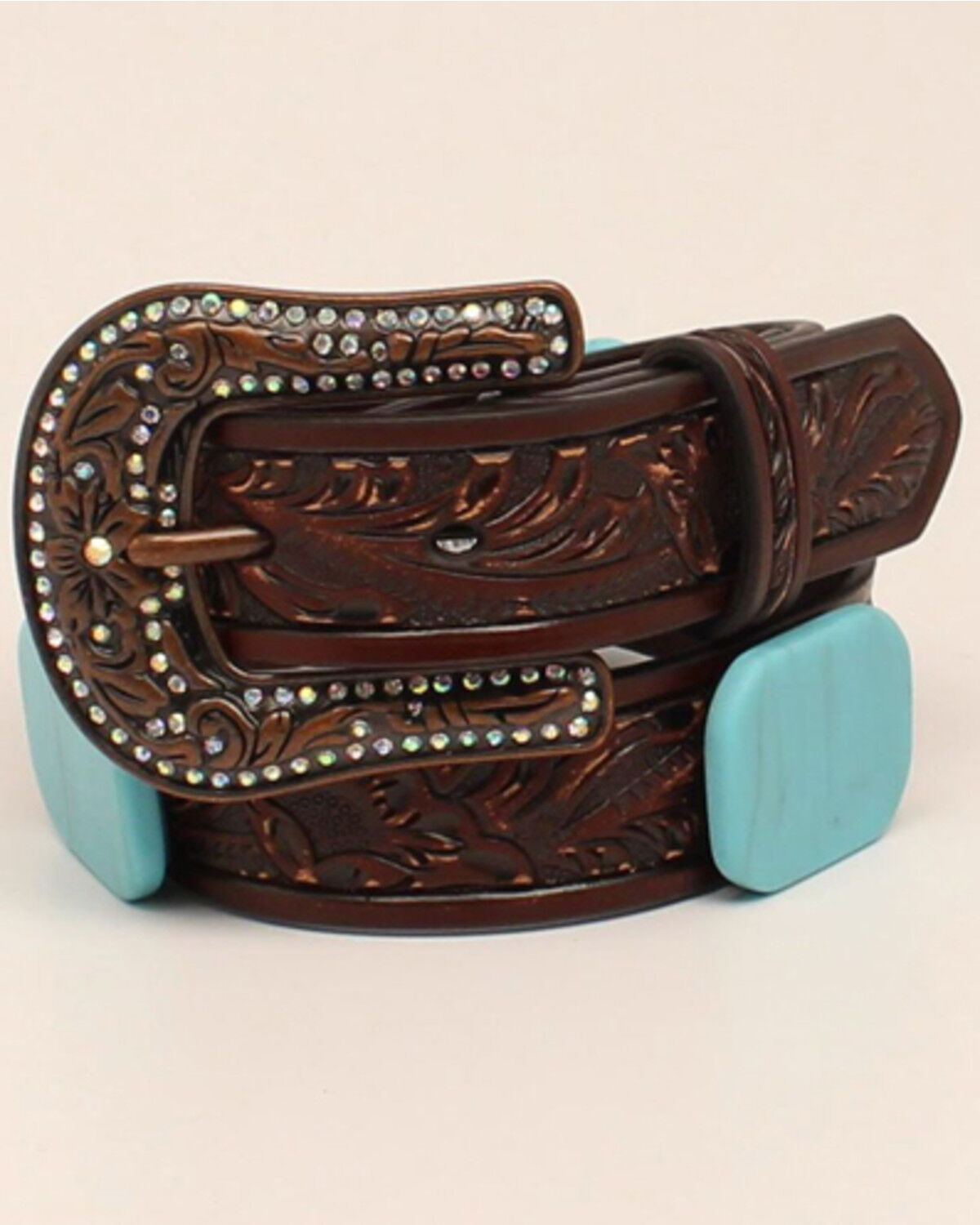 Image #1 - 3D Girls' Embossed Western Belt, Brown, hi-res