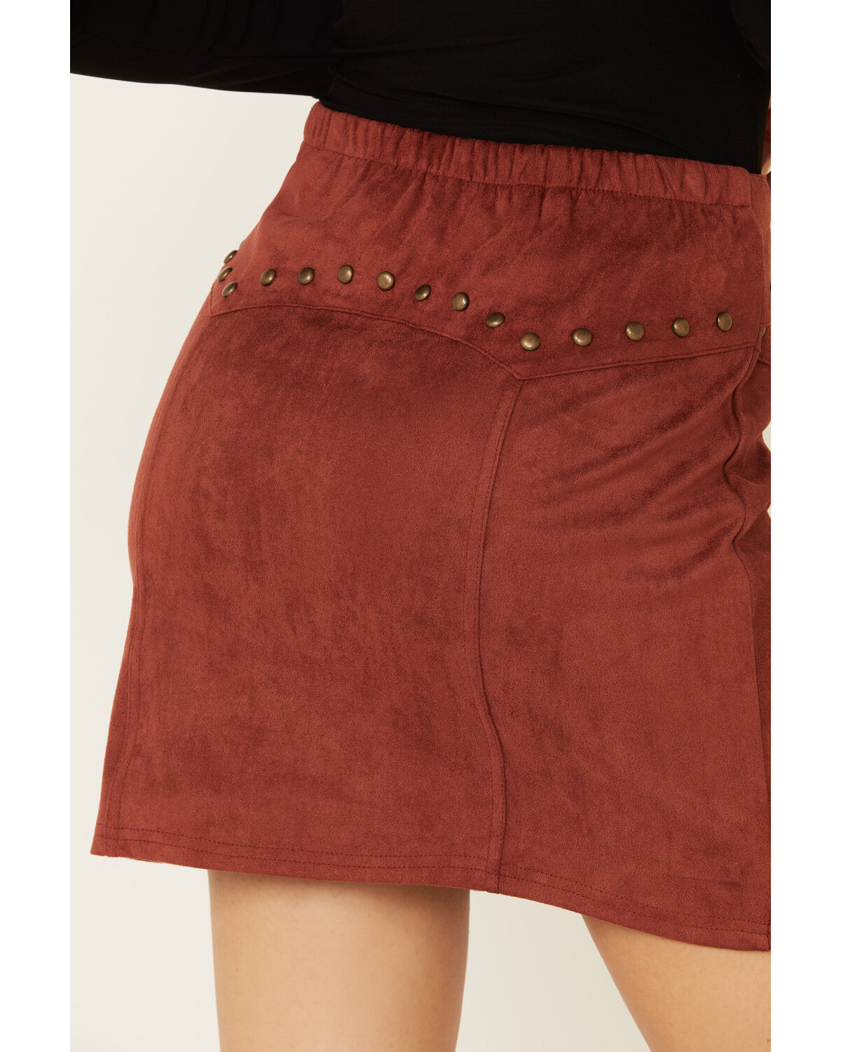 Rust Suede Lace-Up Skirt