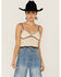 Image #1 - Flying Tomato Women's Contrast Knit Sweater Cami, Cream, hi-res