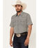 Image #1 - Cody James Men's Pool Party Geo Print Short Sleeve Snap Western Shirt, Navy, hi-res