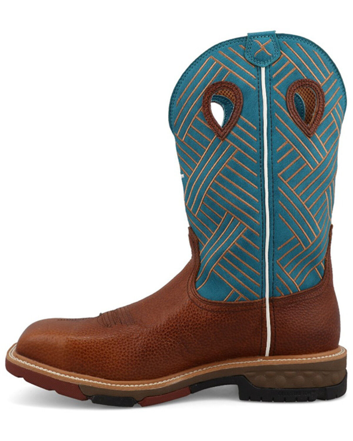Image #3 - Twisted X Men's Pull-On Work Boots - Alloy Toe, Turquoise, hi-res