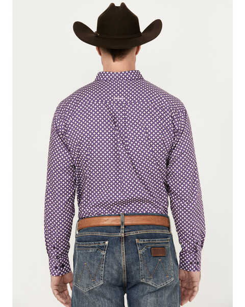 Image #4 - Ariat Men's Misael Geo Floral Long Sleeve Button Down Western Shirt - Tall, Purple, hi-res