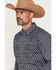 Image #2 - Cody James Men's Diamond Soul Medallion Print Long Sleeve Snap Western Shirt, Navy, hi-res