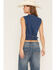 Image #4 - 26 International Women's Scalloped Edge Fitted Denim Vest, Medium Wash, hi-res