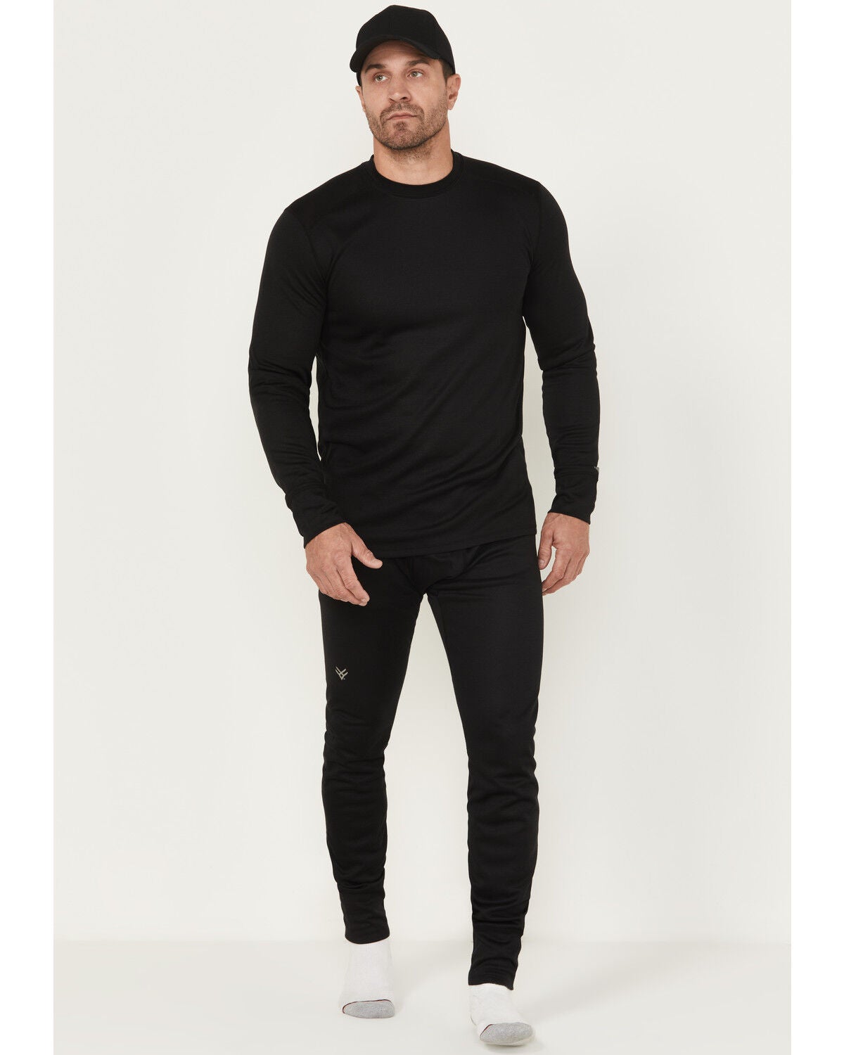 Hawx Men's Midweight Baselayer Crew Thermal Work Pants, Black, hi-res