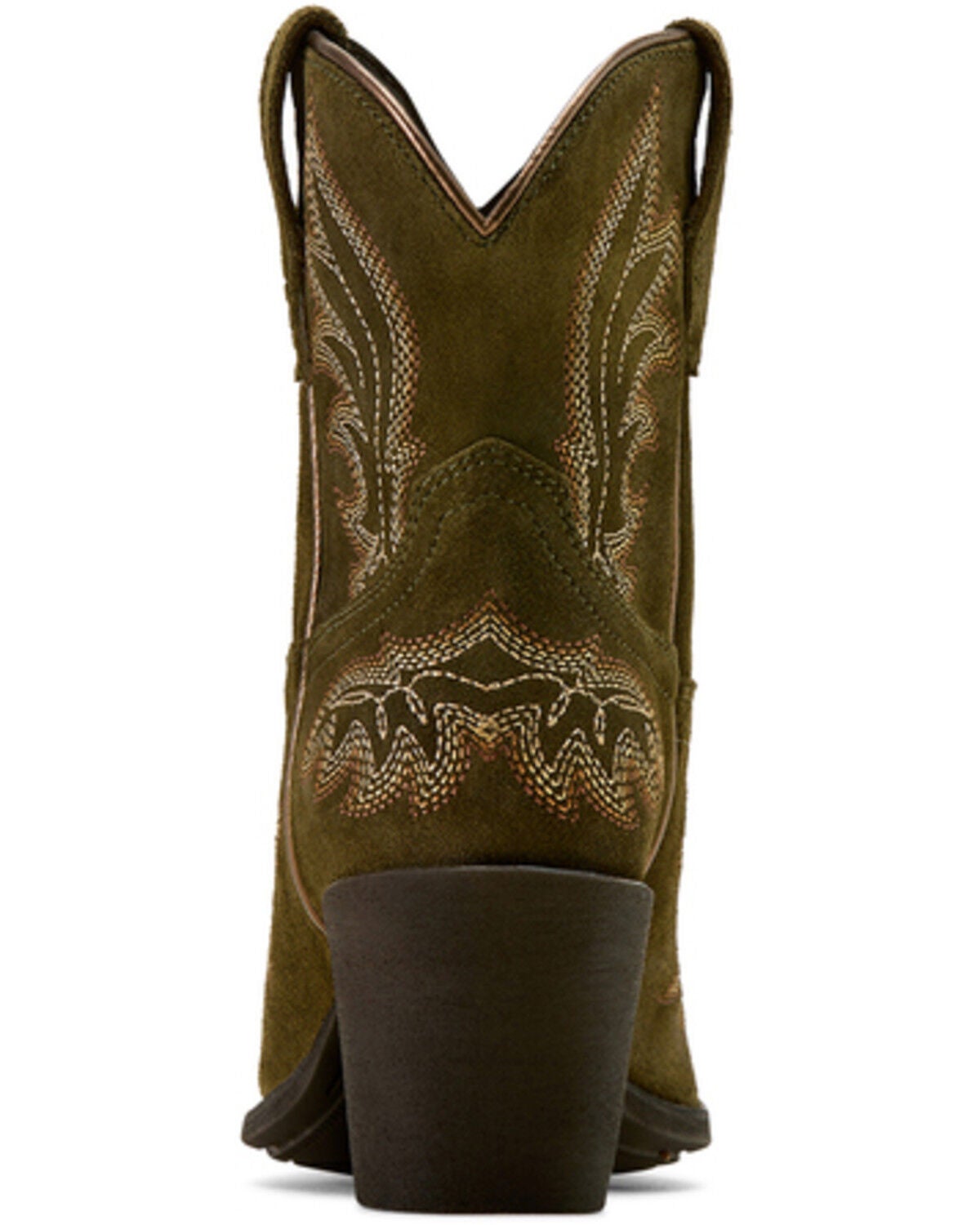 Image #3 - Ariat Women's Chandler Suede Western Booties - Snip Toe, Olive, hi-res