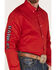 Image #3 - RANK 45® Men's Logo Barbado Long Sleeve Button-Down Western Shirt, Cherry, hi-res