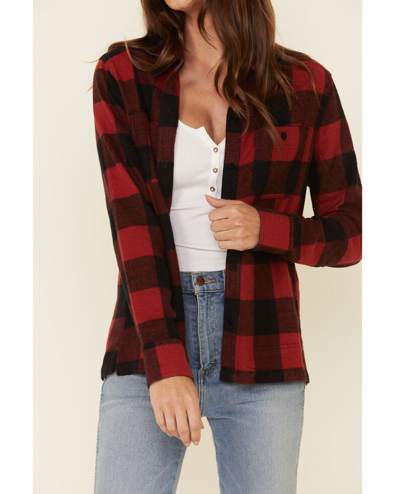 United By Blue Women's Red Rock Buffalo Plaid Long Sleeve Western Flannel Shirt , Red, hi-res