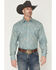 Image #1 - Stetson Men's Medallion Print Long Sleeve Snap Western Shirt, Blue, hi-res