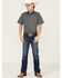 Image #2 - Panhandle Boys' Geo Print Short Sleeve Western Snap Shirt, Silver, hi-res