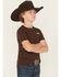 Image #3 - Rock & Roll Denim Boys' Bronco Rider Short Sleeve Graphic T-Shirt, Dark Brown, hi-res
