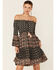 Nostalgia Women's Mixed Print Boho Dress, Black, hi-res