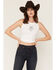 Image #1 - Girl Dangerous Women's Cowgirl Embroidered Tank, White, hi-res