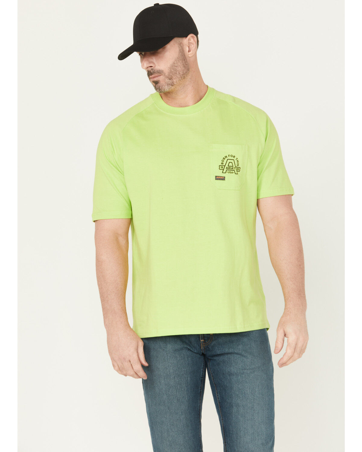 Image #2 - Ariat Men's Rebar Cotton Strong Hardhead Short Sleeve Work T-Shirt, Green, hi-res