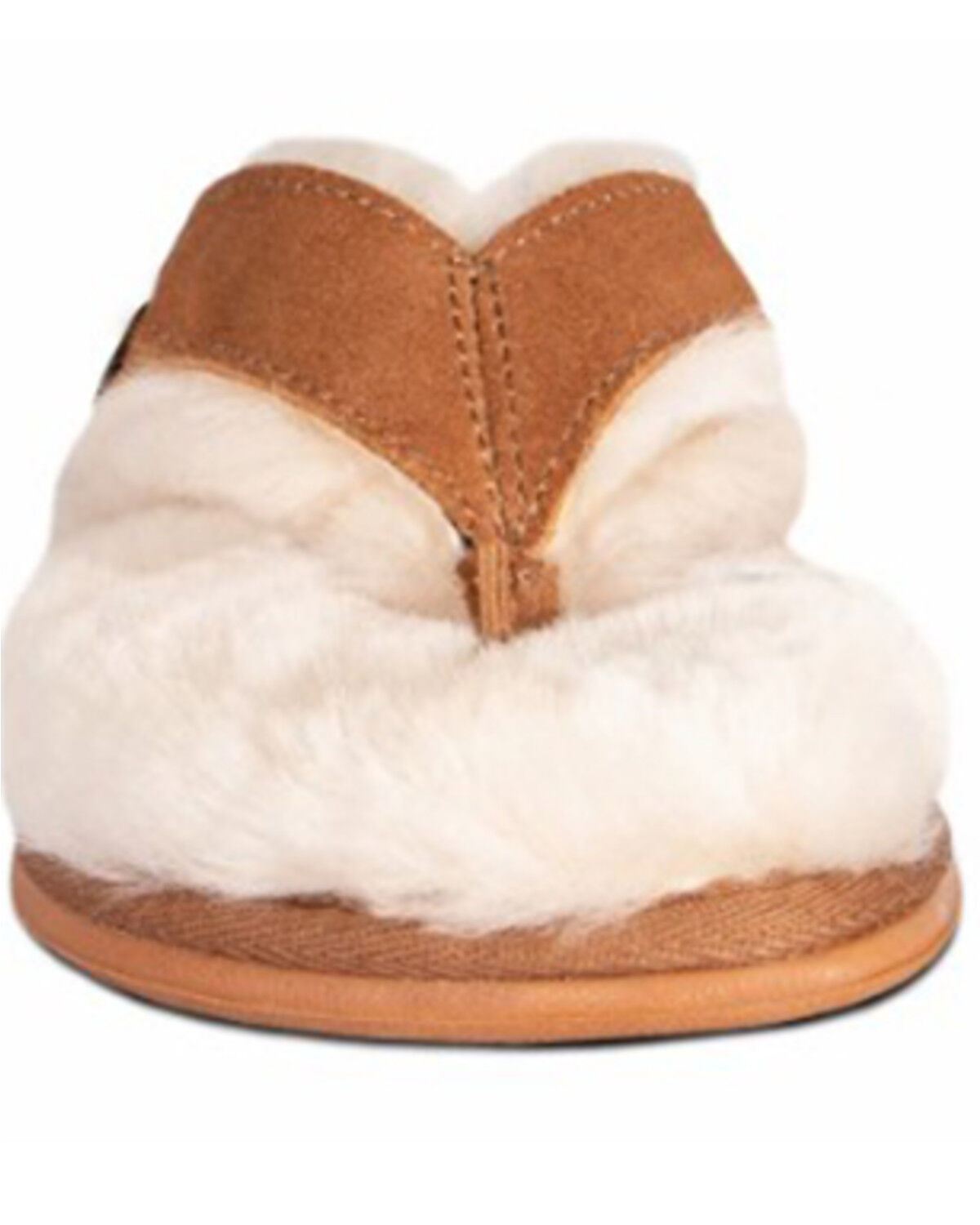 Image #3 - Cloud Nine Women's Sheepskin Lined Flip Flops, Chestnut, hi-res