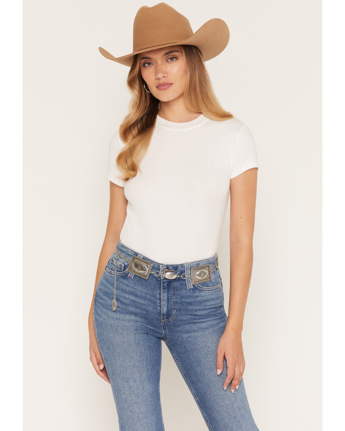 Idyllwind Women's Regatta Southwestern Chain Concho Belt, Silver, hi-res