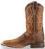 Justin Men's Bent Rail Distressed Cognac Cowboy Boots - Square Toe, Brown, hi-res
