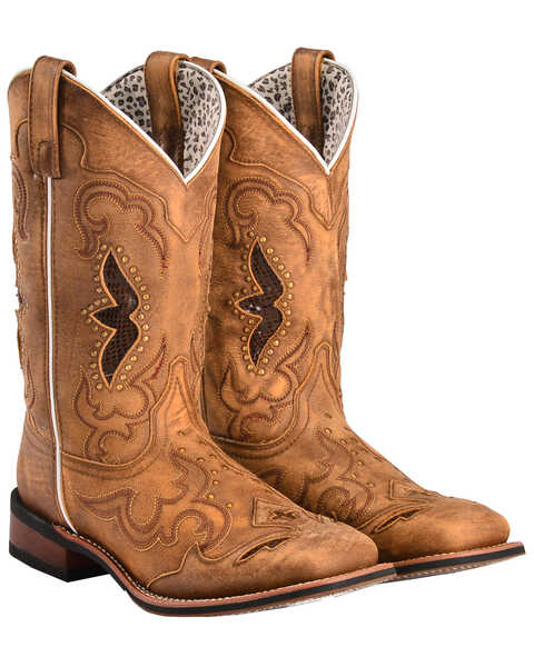 Laredo Women's Spellbound Western Performance Boots - Broad Square Toe  , Tan, hi-res