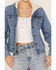 Image #3 - Wrangler Women's Medium Wash Sherpa Lined Denim Jacket, , hi-res