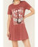 Image #3 - Blended Women's Wild West Short Sleeve Graphic Mini T-Shirt Dress, Rust Copper, hi-res