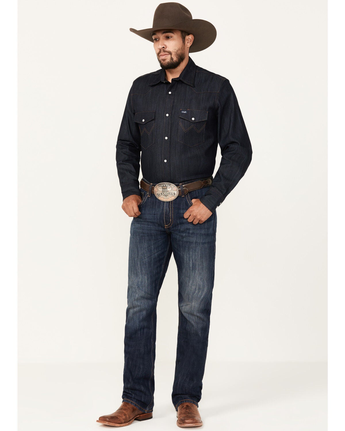 Wrangler 20X Men's No. 42 Dark Wash Slim Bootcut Jeans, Denim, hi-res