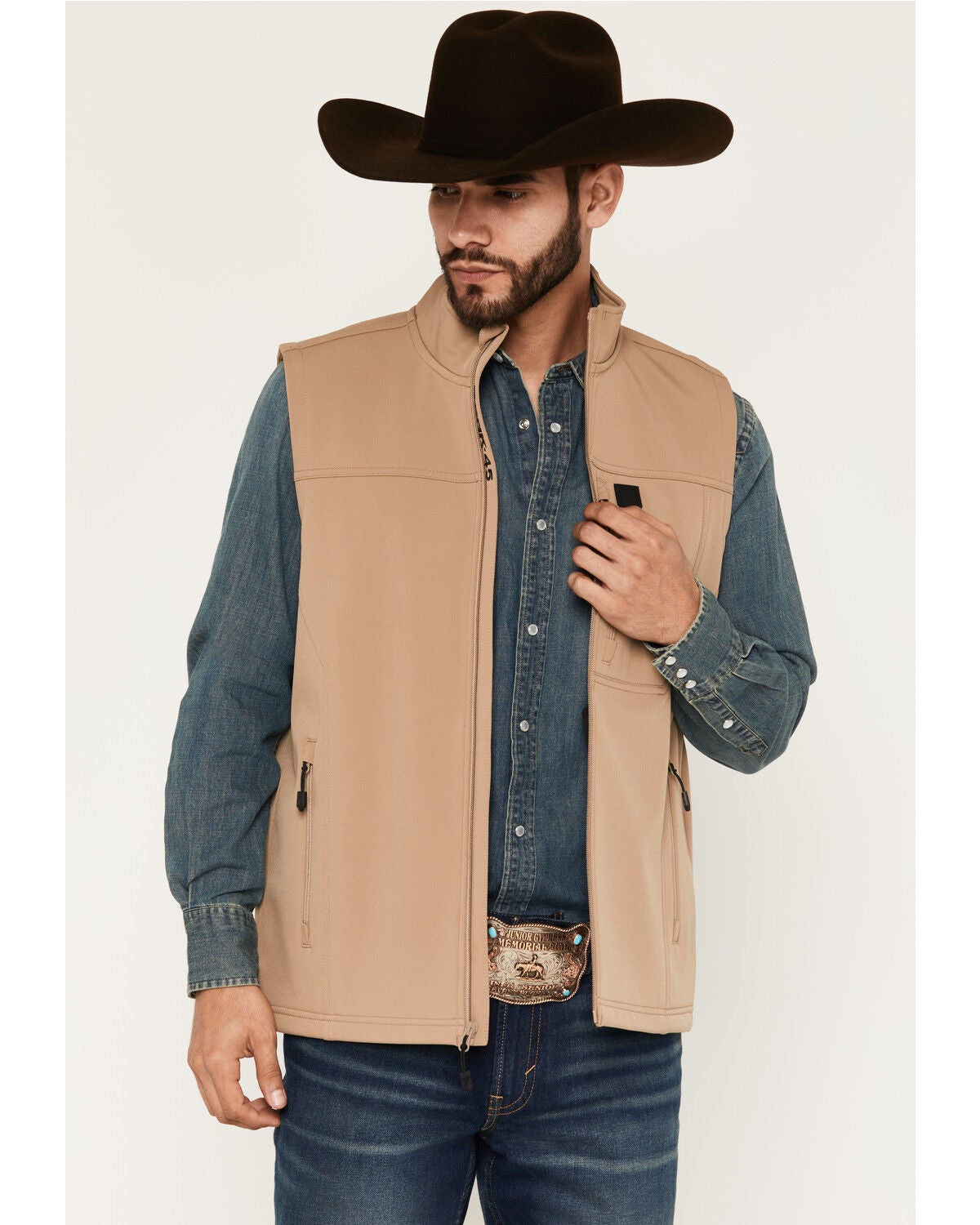 RANK 45&reg; Men's Ralington Softshell Vest - Tall, Khaki, hi-res