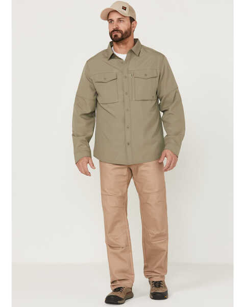 Image #2 - Brothers and Sons Men's Dobby Performance Long Sleeve Button-Down Western Shirt , Sage, hi-res