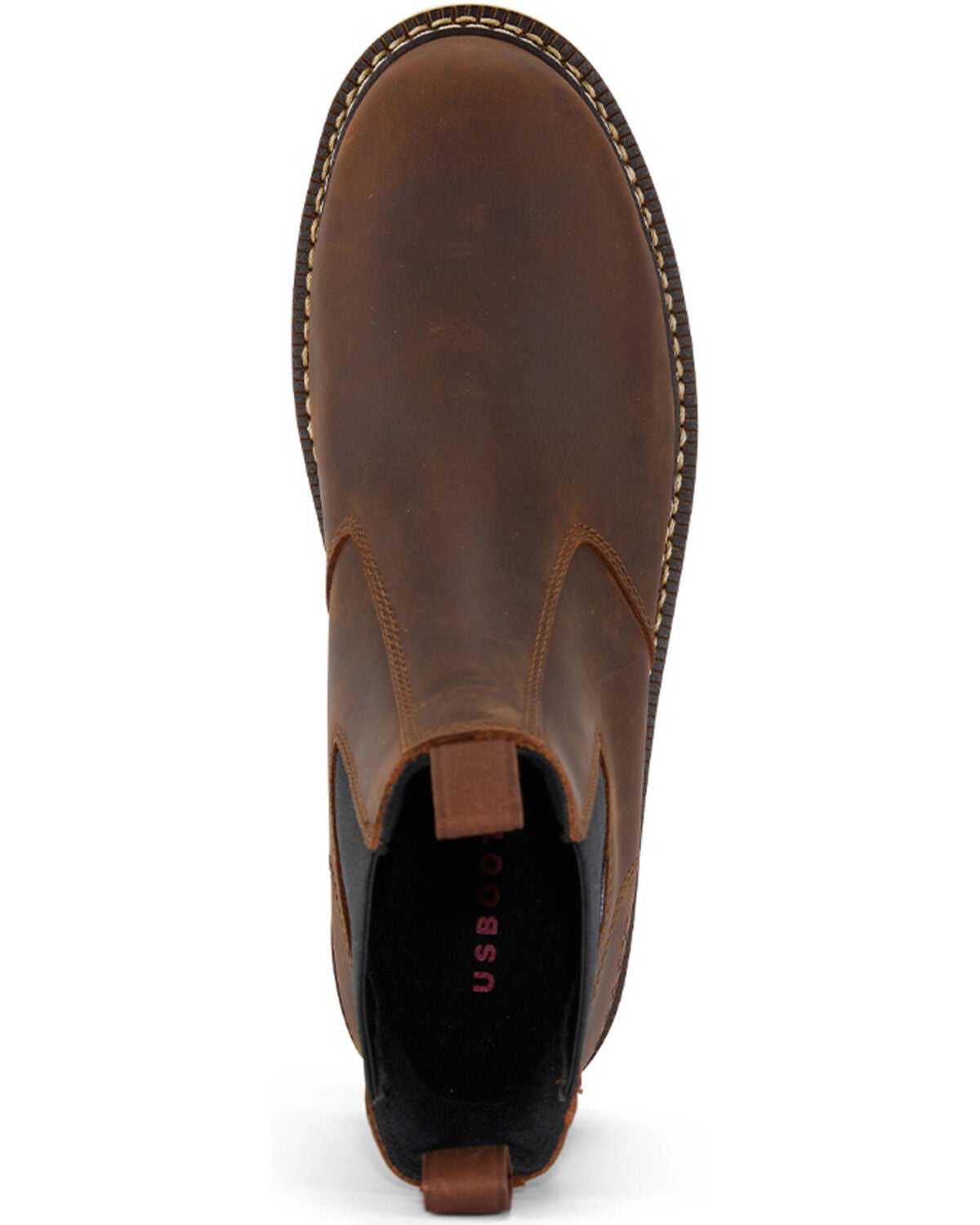Image #5 - US Boot Men's James 6" Chelsea Work Boots - Soft Toe, Brown, hi-res