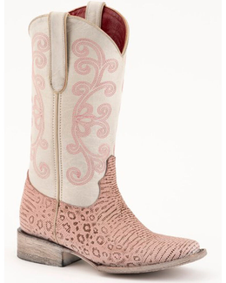 Ferrini Women's Medusa Cowhide Snake Print Western Boots - Narrow Square Toe , Pink, hi-res