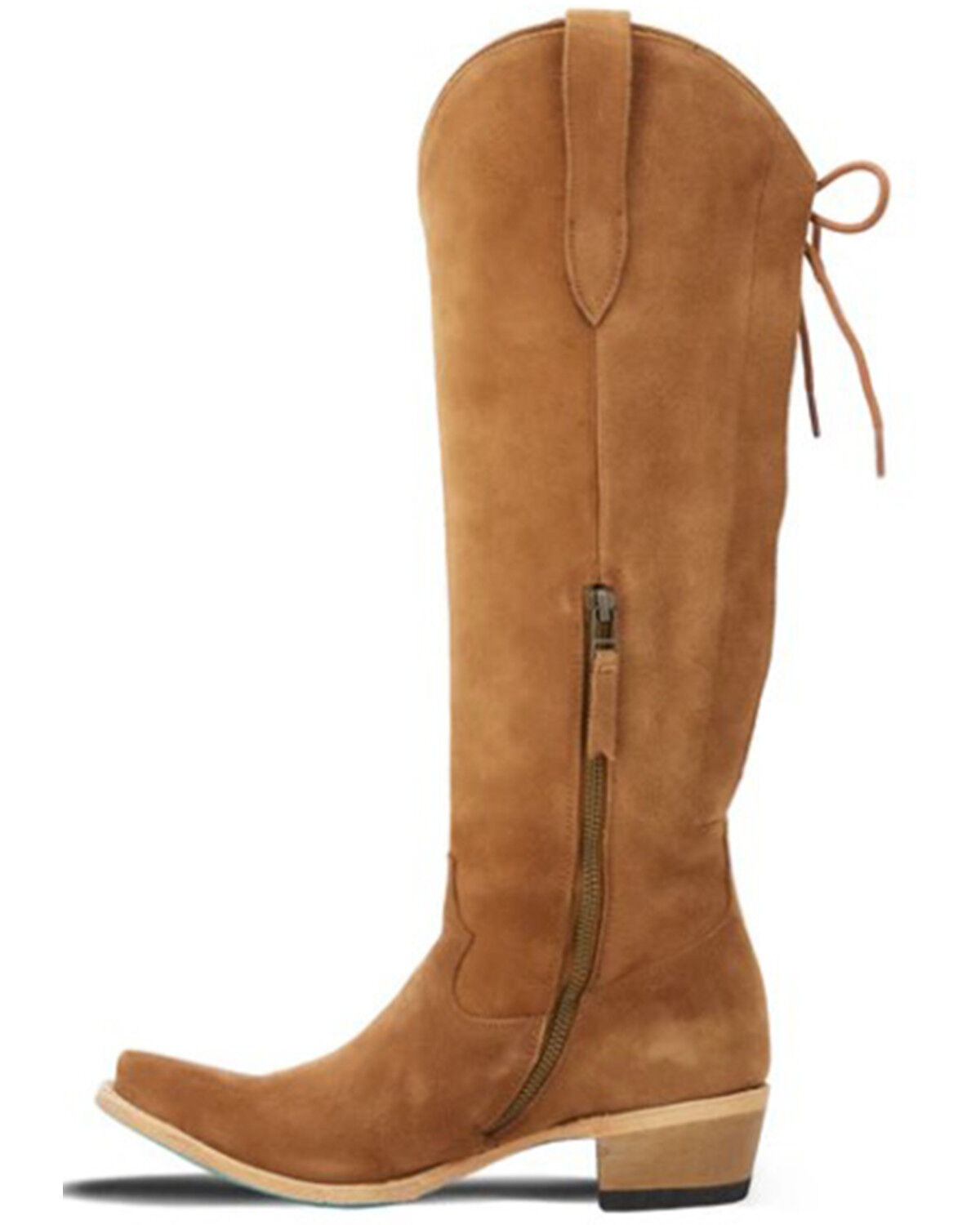 Image #3 - Lane Women's Olivia Jane Knee High Corset Western Boots - Snip Toe, Caramel, hi-res