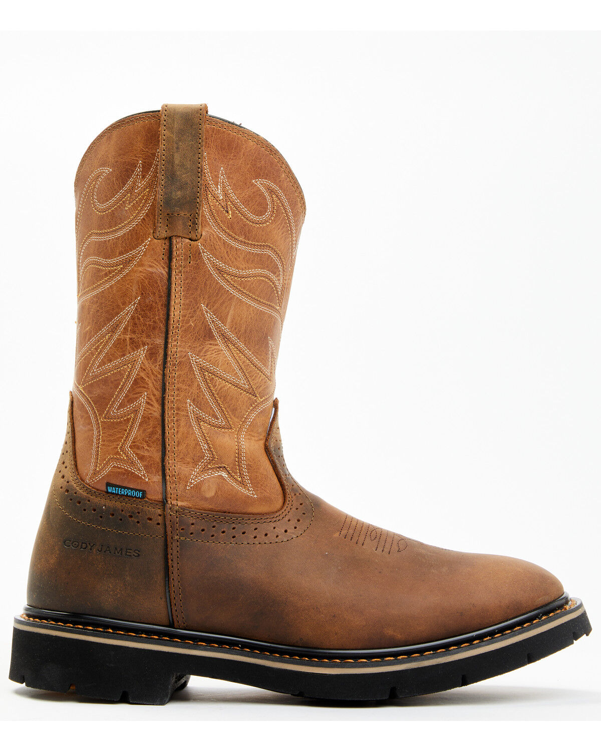 Image #2 - Cody James Men's Mustang Pull-On Waterproof Work Boots - Soft Toe, Tan, hi-res