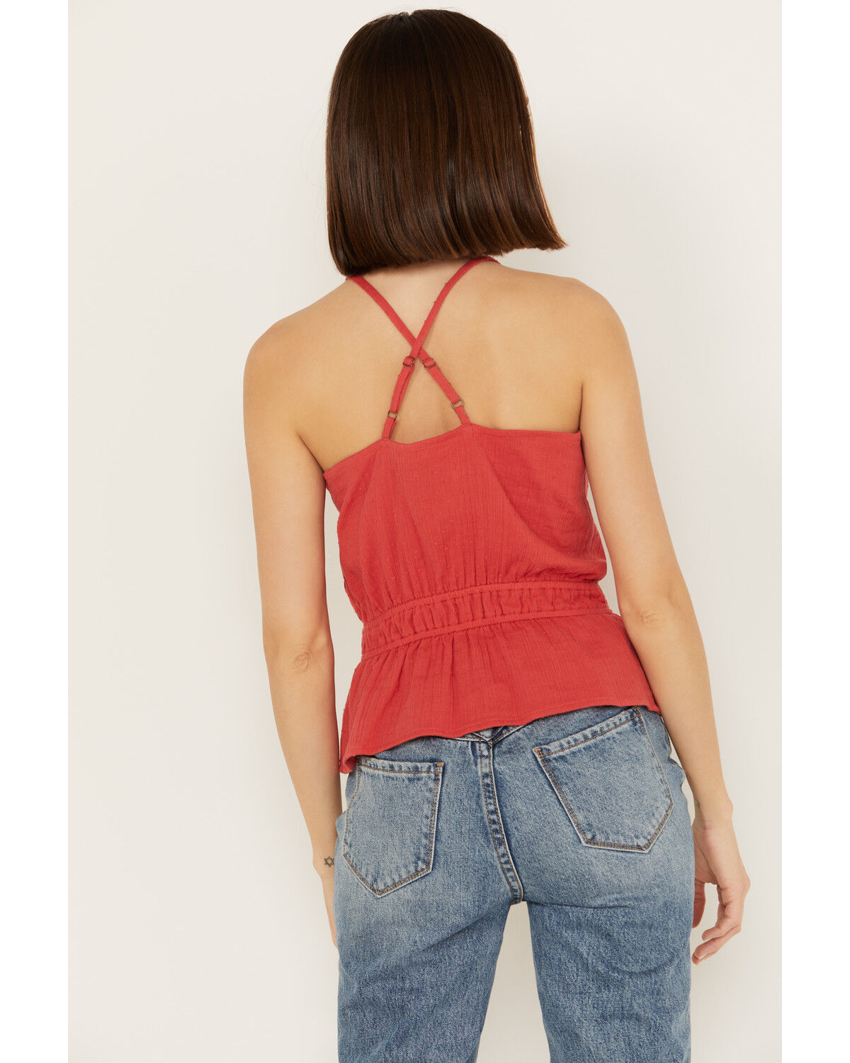 Image #4 - Rock & Roll Denim Women's Southwestern Embroidered Sleeveless Tank, Red, hi-res