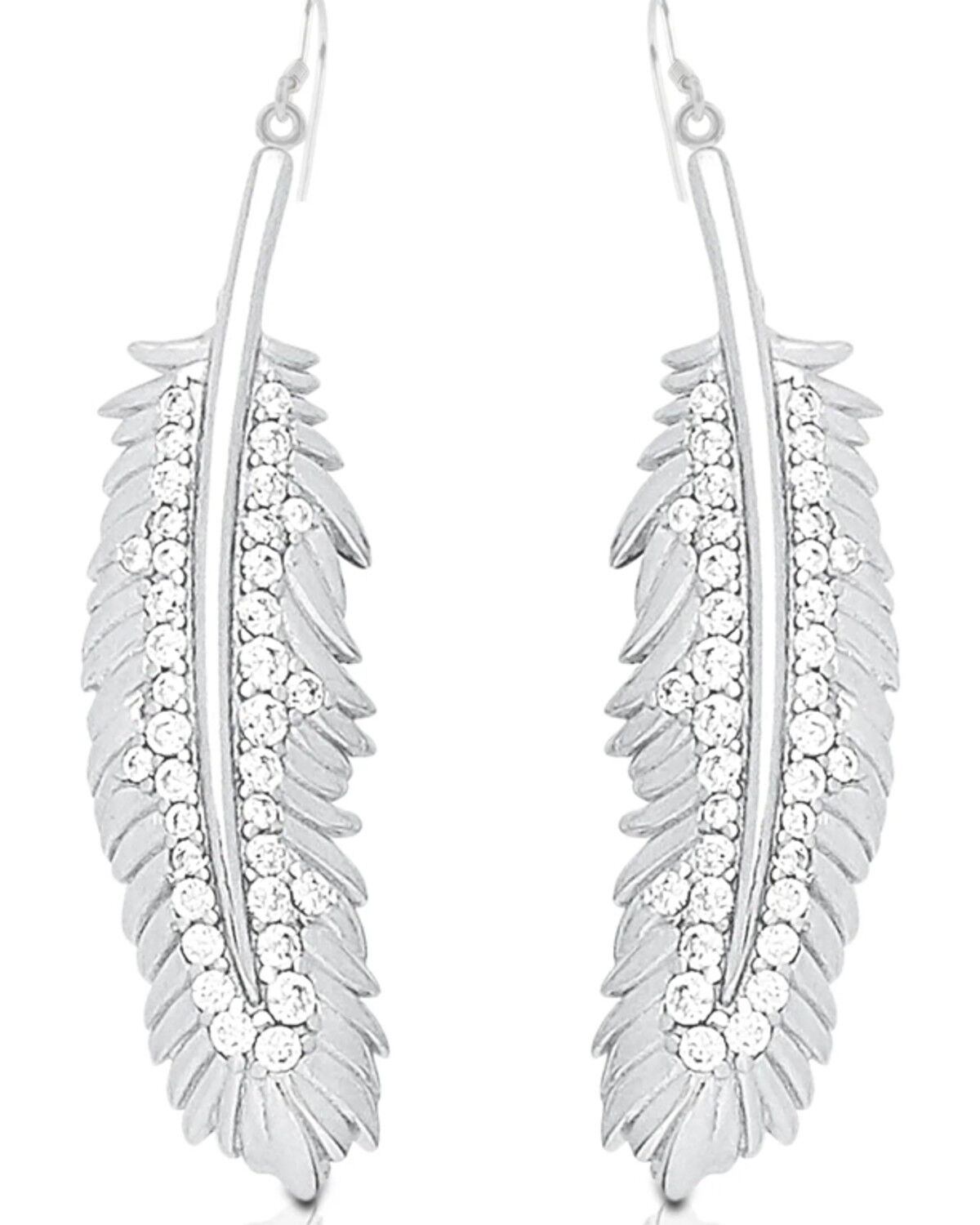 Image #1 - Kelly Herd Women's Silver Feather Dangle Earrings, No Color, hi-res