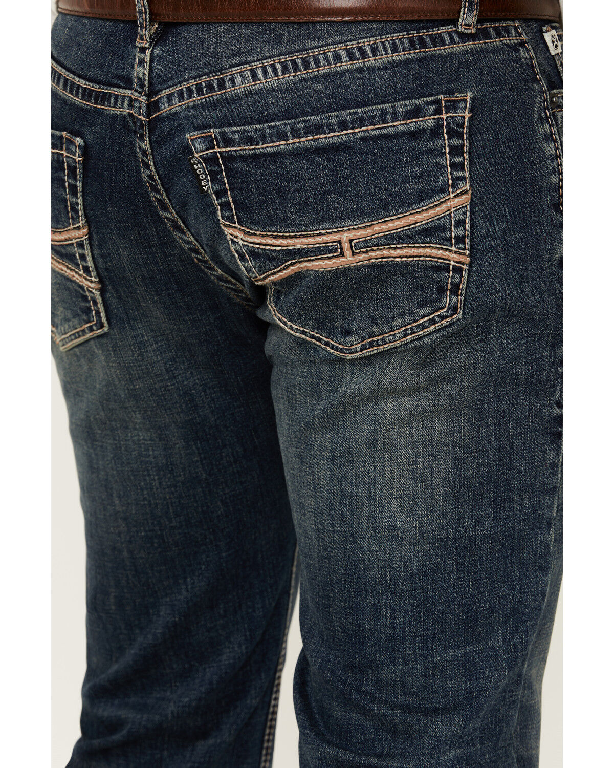 Image #4 - Hooey by Rock & Roll Denim Men's Revolver Medium Wash Slim Straight Reflex Stretch Denim Jeans, Medium Wash, hi-res