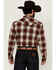 Image #4 - Moonshine Spirit Men's Vino Plaid Print Long Sleeve Snap Western Shirt, Cream, hi-res
