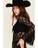 Image #2 - Ash & Violet Women's Lace Bell Long Sleeve Top, Black, hi-res