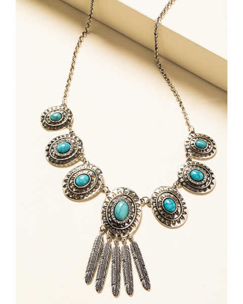 Image #1 - Shyanne Women's In The Oasis Short Concho Fringe Necklace, , hi-res