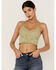 Image #1 - Fornia Women's Seamless Floral Bralette , Sage, hi-res